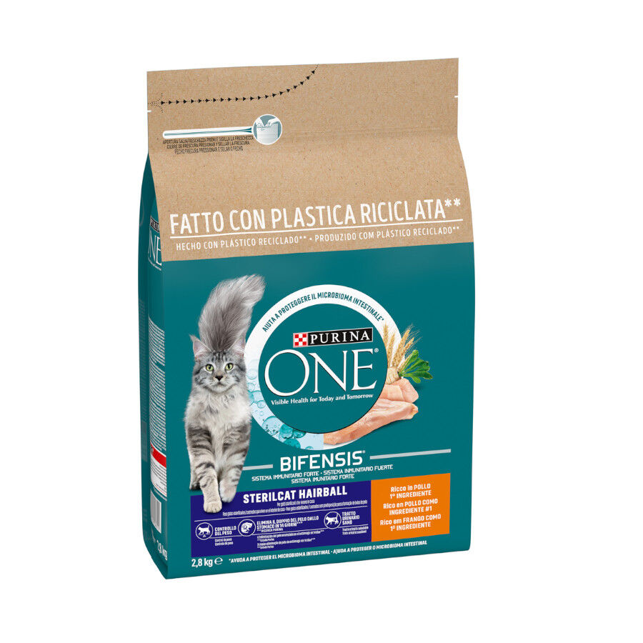 2.8 kg One Sterilcat Hairball Pollo pienso para gatos, , large Imagen numero 1